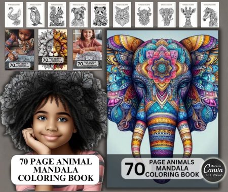 70 Animals Mandala Coloring eBook