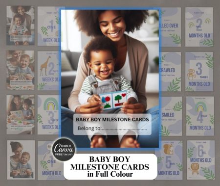 Baby Boy Milestone cards