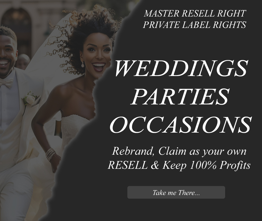 Master Resell Rights weddings parties occasions honeymoons will make you a passive income from MRR